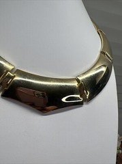 Vintage GoldTone Fringe 13 Panel Link Petite 1970’s Collar Choker 18″