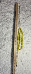 Vintage Hand Knotted Woven String Mult-Strand Chartreuse yellow Necklace
