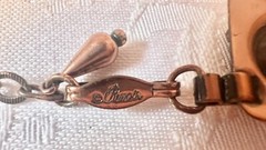 Vintage Copper Panel Renoir Necklace Red White Hook Closure