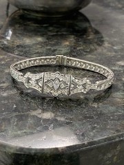 Art Deco 950 Platinum Marquise Diamond Bracelet
