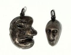 2 Antique 1920s Dutch Abstract Silver Pendant by: Erich Wichman (1890 – 1929)