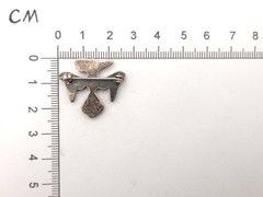 Vintage Zuni Sterling Multi Stone Turquoise Thunderbird Pin Brooch Hand Stamped