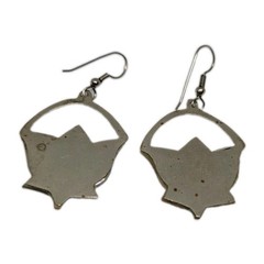 Vintage Alpaca Mexico 1980s Mother of pearl lotus flower earrings