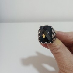 925 Sterling Silver Black Stone Vintage Gothic Ring Size10us 13.28g