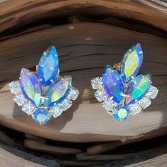 Sarah Coventry Brooch Earrings AB Blue Lagoon Set Book Piece Juliana D&E Z06
