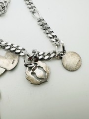 Vintage Monet Link Chain 835 935 Sterling Silver Travel Charm Necklace 28”