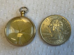 Vtg Encased 4 Leaf Clover Pendant Fob Costume Jewelry Good Luck Charm
