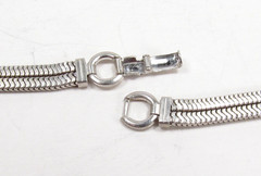 Vintage Forstner USA Sterling Silver Square Snake Chain Choker Necklace 15-3/4″