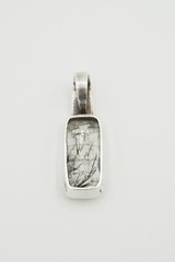 Vintage Studio Art Modern sterling silver rutilated quartz minimalist pendant