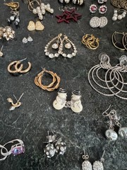 Lot of 70+ Pairs Vintage To Modern Earrings Pierced Clip-On Stud Loop