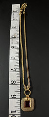 Vintage acrylic plastic stone chunky chain Necklace fashion 9 3/4″