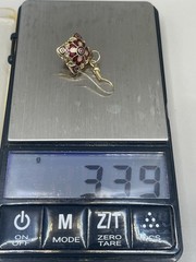 Vintage Cloisonné GoldTone Multicolor Floral Enamel Dangle Hook 1.4” Earrings