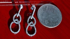 14k white gold earrings 0.45ct natural diamond 1.12″ teardrop dangle 3.54g N3777