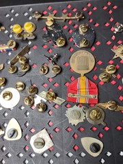 Lot Over 40 Pins Mostly Military Pins Militaria Lot AAB 16