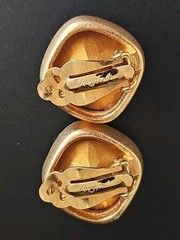 Vintage Mary Frost Crystal Royal Blue Gold Clip Earrings Statement Runway