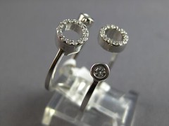 ESTATE WIDE .20CT DIAMOND 18K WHITE GOLD CLASSIC CIRCLE OF LIFE TENSION FUN RING