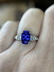 Tanzanite Diamond Ring in 14k White Gold