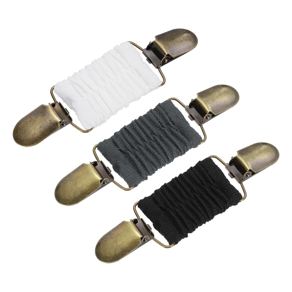 3pcs Dress Cinch Clips, Tightener Dress Back Cinch Clip Black/White/Gray(Bronze)