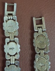 FMD Vintage Cameo Watch Bracelet Set Gold Tone MOP Face 7″ Adjustable Working