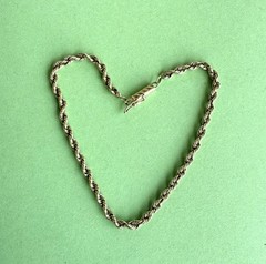 Vintage 14k Yellow Gold Rope Chain Bracelet with Locking Slide Barrel Clasp 8”