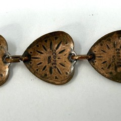 Vtg Wheeler Co Link Heart Bracelet 7.25” Solid Copper Southwest Stamped 10g