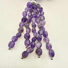 Jay King Necklace Amethyst Purple Tassel Dangle Drop Sterling Silver Beaded 925