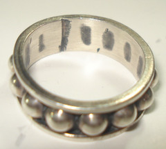 VINTAGE STERLING 925 SILVER TAXCO BEADED BALL RING SIZE 6.5 Gorgeous Piece