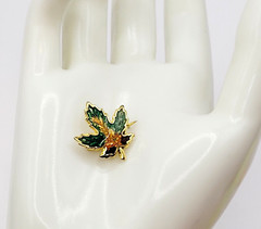 Maple Leaf Tiny Colorful Enamel Metal Vtg Scatter Lapel Necktie or Brooch Pin