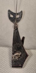 Vintage Taxco Mexican 925 Sterling Silver Cat Brooch Mid Century Modern