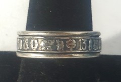 Vtg Sterling Silver LUCKY SYMBOLS Spinner Band Ring Lot ~ Sz 10