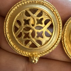 Casual Corner VTG Gold-Tone Round Chunky Cut Out Star Stud Earrings MCM Unique