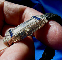 ORIGINAL Art Deco Raymond YARD Antique Diamond Sapphire Platinum Gatby era Watch