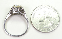 Antique Art Deco European Diamond 18KW/Y Engagement Ring Size 7.25 UK-O EGL USA