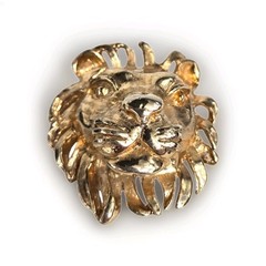 Donald Stannard Sculptural Lion Designer Gold Plate Brooch Vintage Rare HTF 24mm
