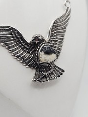 Chapel Zenray NF Sterling Silver Buffalo Stone Eagle Chain Necklace 21″