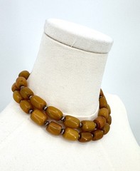 Vintage Estate Statement Chunky Yellow Jasper Necklace