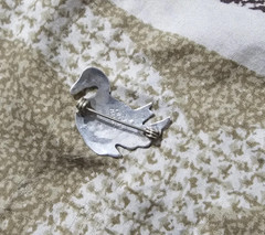 Vintage Sterling Silver 925 Abalone Shell Bird Duck Brooch Pin