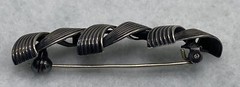 Vintage Theodor Klotz Teka Modernist 835 Silver Pin Brooch GERMANY~Twisted Rope