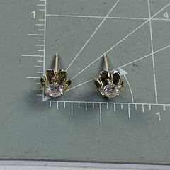 Vintage 14K White Gold Diamond Stud Earrings Belcher Set Appraised @ $1228 Video