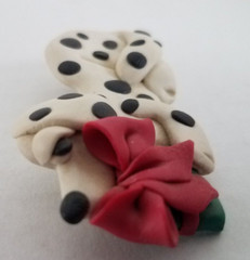Vintage Dalmatian Dalmation Spotted Puppy Dog Brooch Lapel Pin Polymer Clay