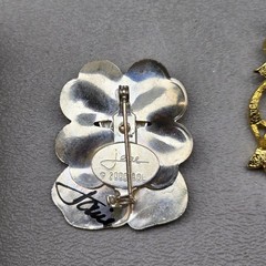 Vintage Christmas Brooch Lot Candy Cane Tree Ornament Bell Gift Jane Signed 6 Pc