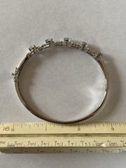 Sterling Silver Vintage Blue Topaz Bangle Bracelet