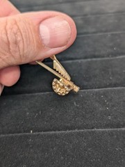 Vintage Mercury Industries Crane Valve Pipe Advertising Tie Bar Clip Gold Tone