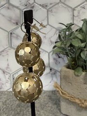 VTG Double Orb Brushed gold-tone drop earrings Chunky