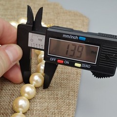 CAROL LEE Faux Chunky Pearl Double Strand Choker Necklace Pendant Gold Toned 30″