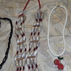 Vintage Unique Beaded Seashell And Puka Shell Jewelry 3 Necklace