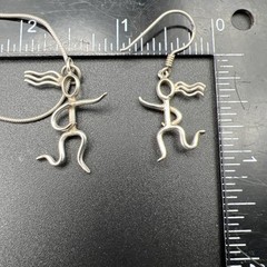 Vintage Sterling Silver Runner Necklace Earrings Set Female Jogger Marathon