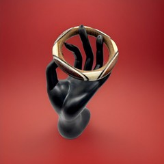Modern Chic Geometric Bangle Bracelet, Wood, Horn, Bone Inlay Hand Crafted 8.25”
