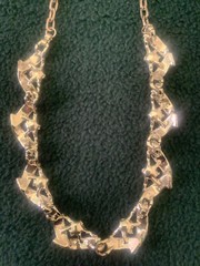 Vtg Jace Aurora borealis Silver tone Adjustable length Choker collar Necklace