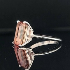 Vintage 14k white gold engagement ring 5.27ct. Natural Pink Tourmaline